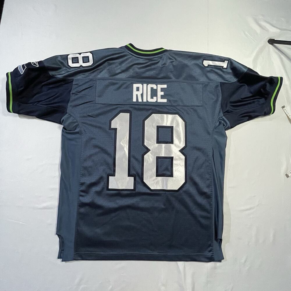Sidney Rice Seattle Seahawks Reebok Authentic Stitched NFL Jersey Size 50 Blue - Picture 9 of 9